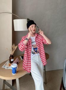 秋装新款格子衬衣两件套，其它，沐·沐