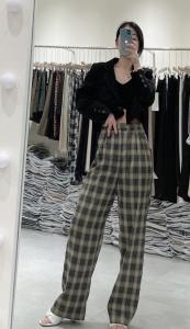 秋冬新款格子直筒裤S-XXL,其它,博思妮娜