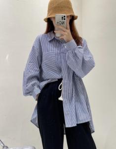 条纹百搭衬衫,女装衬衫,唯品