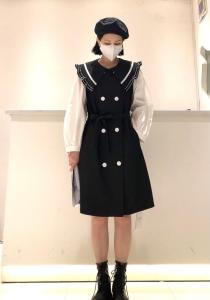 【现货】时尚拼接连衣裙,女装连衣裙,麦丝尚