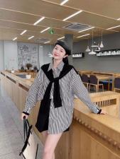 【现货】秋季新款假两件拼接衬衫，女装衬衫，名依人