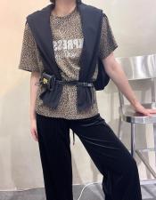 秋季新款磨毛豹纹短袖，其它，HEY.KK