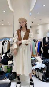 【现货】秋季新款皮马甲两件套连衣裙，女装马夹，1+9