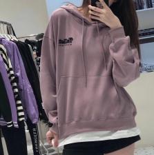 现货秋装新款韩版连帽假两件卫衣，女装卫衣/绒衫，JJY 锦娇衣