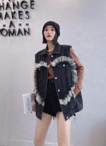 爱心牛仔马甲,女装马夹,米可儿