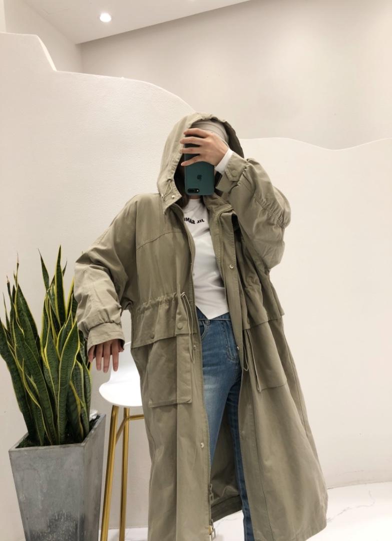 秋季中长款风衣，女装风衣，E·呀