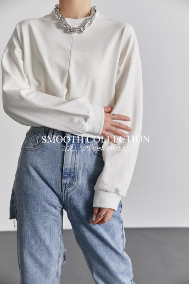 设计感左右不对称卫衣三个色，女装卫衣/绒衫，SMOOTH