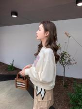 【现货】秋季新款珍珠贴布绣卫衣，女装卫衣/绒衫，法贝萱