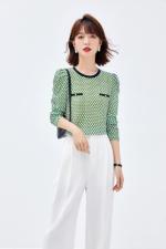 2021秋季新品韩版小香风针织蕾丝上衣，其它，秋子丰色(3F)
