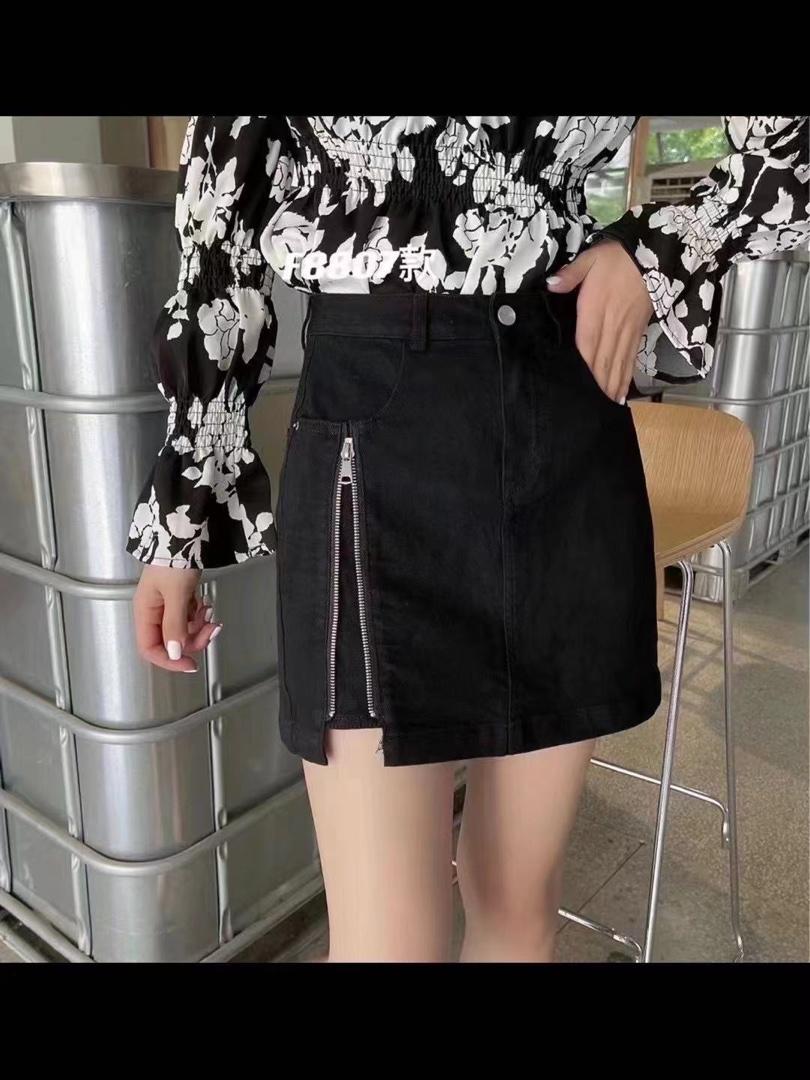 2021秋装夏款拉链牛仔裙裤，其它，8+9