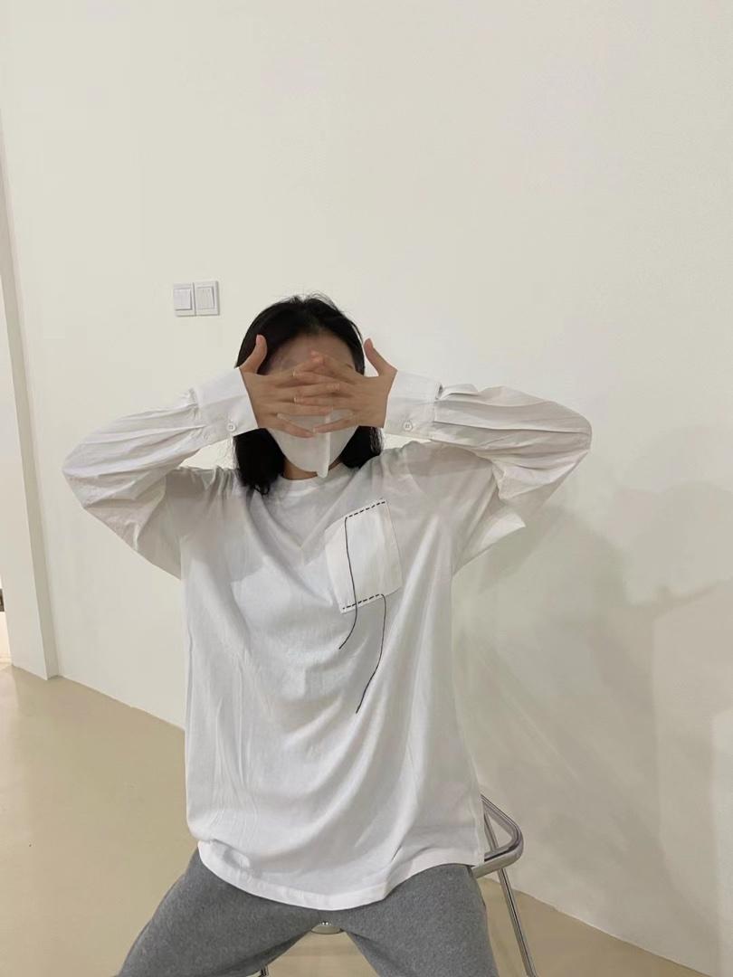设计师款衬衣袖拼接Ｔ，其它，one to one for you