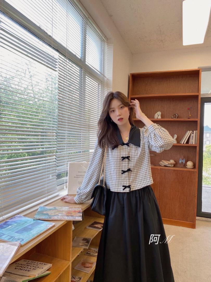 韩版精致格子套装，女装职业装，阿M