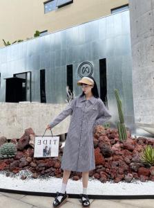 秋装新款韩版格子连衣裙,女装连衣裙,谦度