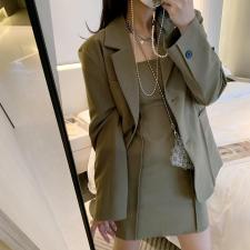 卡其西装，女装西装，XTZ style