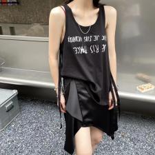 飘带字母背心，女装背心吊带，久意