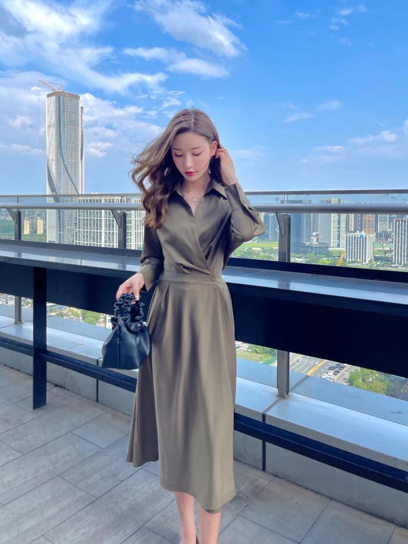 【东方名裳】秋季新款时尚简约风格连衣裙，女装连衣裙，东方名裳