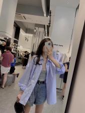 早秋新款条纹衬衫，女装衬衫，朵拉可可