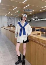 【现货】秋季新款假两件拼接衬衫，女装衬衫，名依人