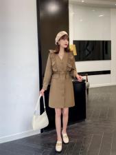 秋装新款木耳边收腰连衣裙，女装连衣裙，晗菲曼琪