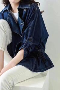 秋季新款牛仔风衣,女装风衣,依尚秀