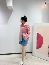 现货秋装百搭休闲衬衫长袖，女装衬衫，欧莱葛