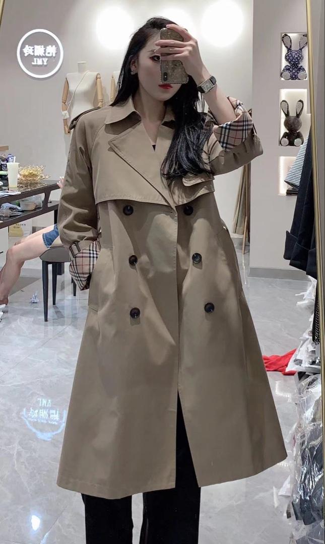 风衣三个色，女装风衣，艳媚玲