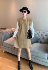 2021秋季高品质假两件设计连衣裙，女装连衣裙，程稀
