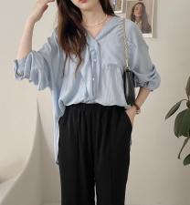 宽松长袖衬衫，女装衬衫，TVMV(4F)
