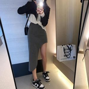斜边不规则半裙,女装半身裙,XTZ style