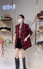 2021秋季新款时尚潮两粒扣双口袋休闲西装外套，女装西装，L·H·X