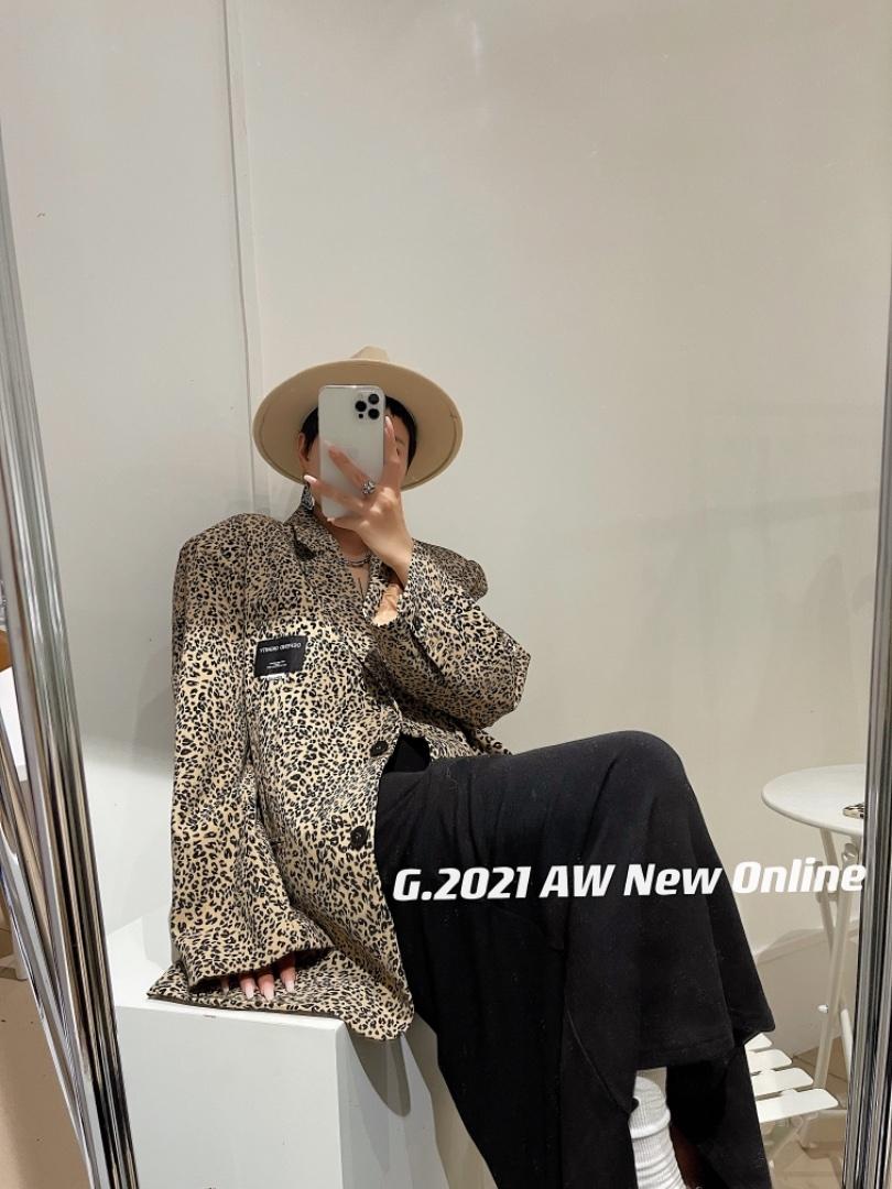 现货秋季新款豹纹西装外套两色可均码，女装西装，G