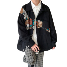 港风潮牌宽松ins秋装拼接迷彩大码夹克工装外套-JK066-P80，男装夹克，电商A020