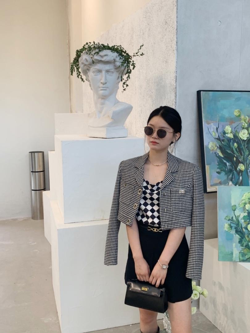格子短外套，女装短外套，莫娜NORA