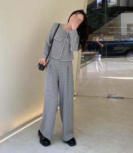香丽迪2021秋装新款格子套装,女装职业装,香丽迪1