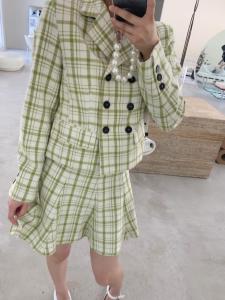 格子套装,女装职业装,莫娜NORA