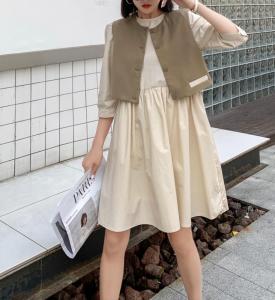 2021年秋款两件套连衣裙,女装连衣裙,炫女孩