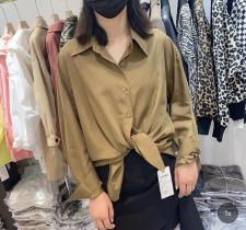 2021秋季新款时尚百塔简约休闲长袖衬衫，女装衬衫，L·H·X
