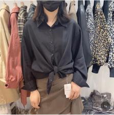 2021秋季新款时尚百塔简约休闲长袖衬衫，女装衬衫，L·H·X
