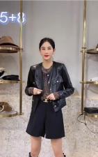 2021秋季新品复古时尚休闲百搭小香风短款皮衣外套，女装皮衣，L·H·X