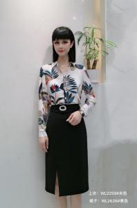2021秋季新款长袖花色修身显瘦气质小衫大量现货供应,其它,红.炫影