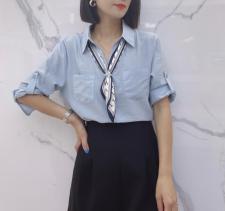 领结可脱衬衫，女装衬衫，一家人