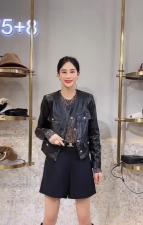 2021秋季新品复古时尚休闲百搭小香风短款皮衣外套，女装皮衣，L·H·X