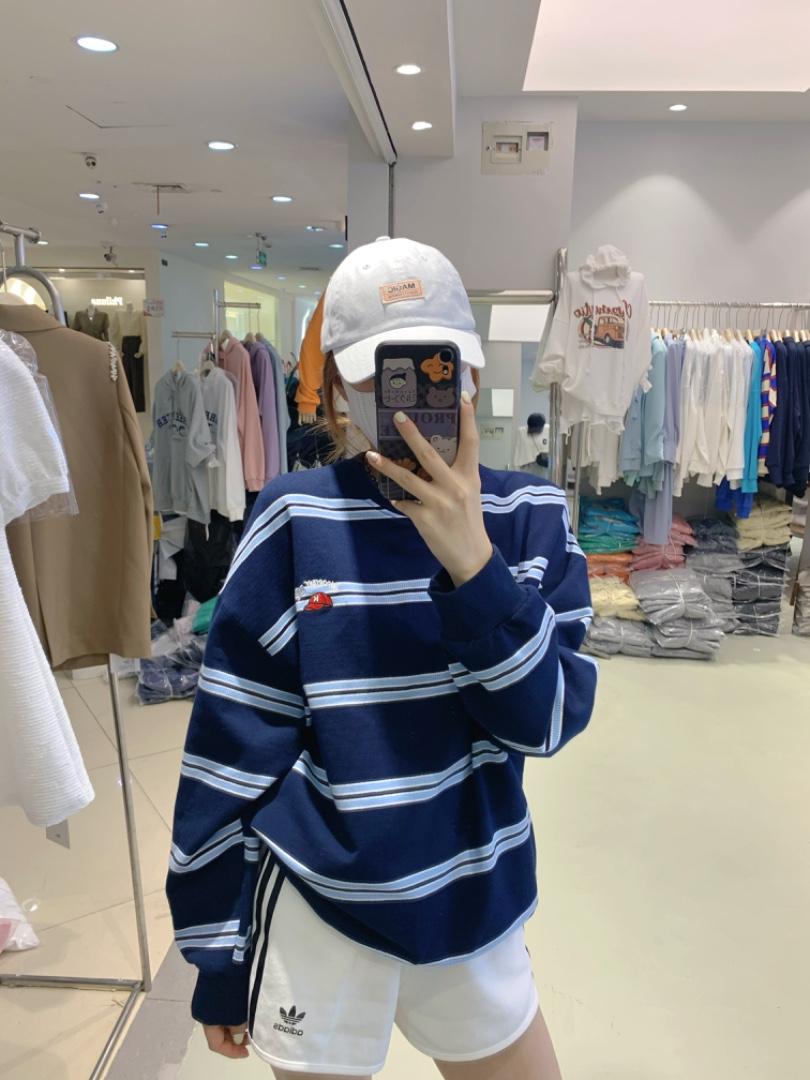 条纹卫衣，女装卫衣/绒衫，m.o