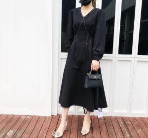 明线气质连衣裙，女装连衣裙，NX