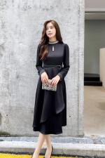 秋装新品连衣裙，女装连衣裙，依伊贝尔 红彬缘