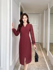 秋装新品连衣裙，女装连衣裙，依伊贝尔 红彬缘