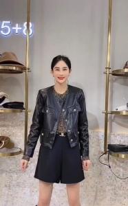 2021秋季新品复古时尚休闲百搭小香风短款皮衣外套,女装皮衣,L·H·X