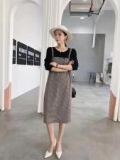 【现货】秋季新款时尚宽松显瘦拼接假两件连衣裙，女装连衣裙，名怡