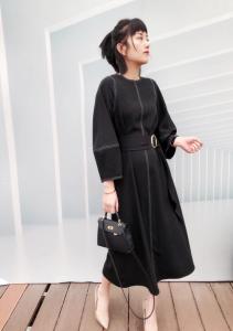 明线连衣裙，女装连衣裙，NX