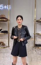 2021秋季新品复古时尚休闲百搭小香风短款皮衣外套，女装皮衣，L·H·X